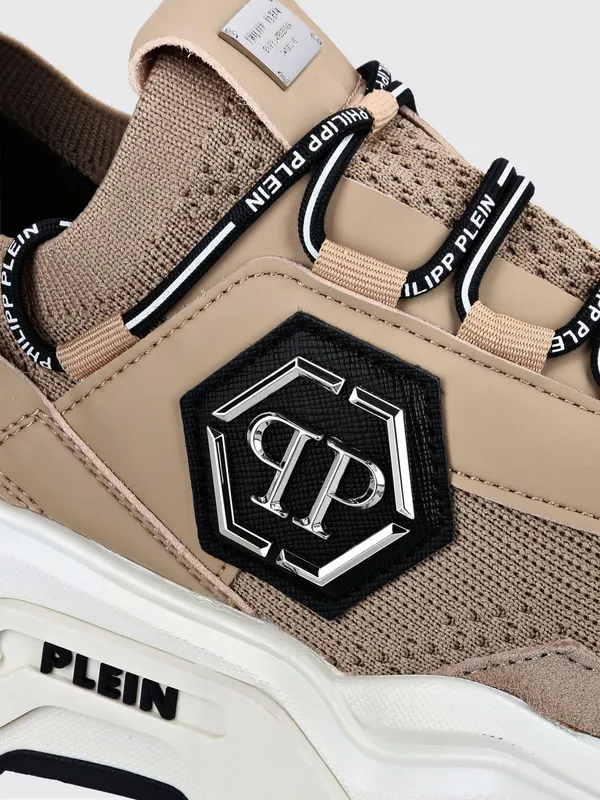 Philipp plein Predator Suede Sneakers with Monogram Pattern and a Chunky Sole Beige (AAASUSC0096PTE003N06) (3)