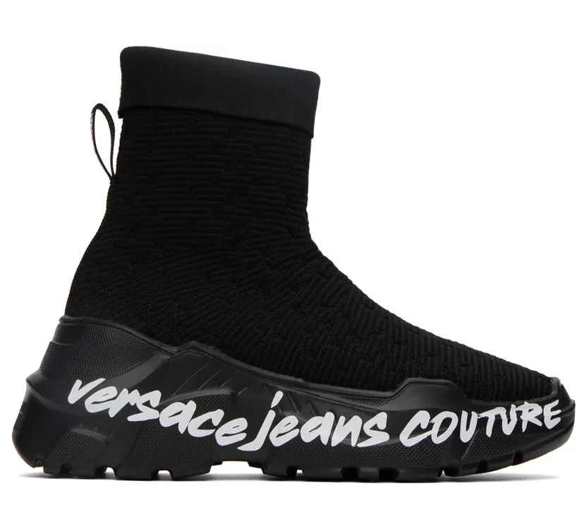 Versace Jeans Couture Black Speedtrack Sneakers (E73VA3SCAEZS016)