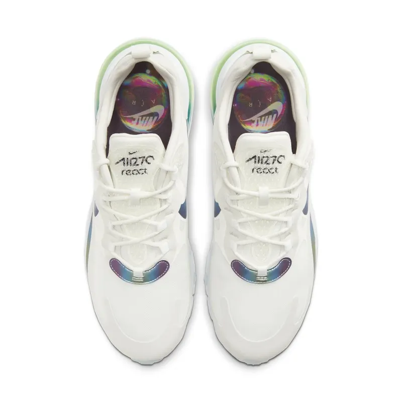 Nike Air Max 270 React Bubble Pack White Summit White/Multi-Color-Platinum Tint (CT5064-100)