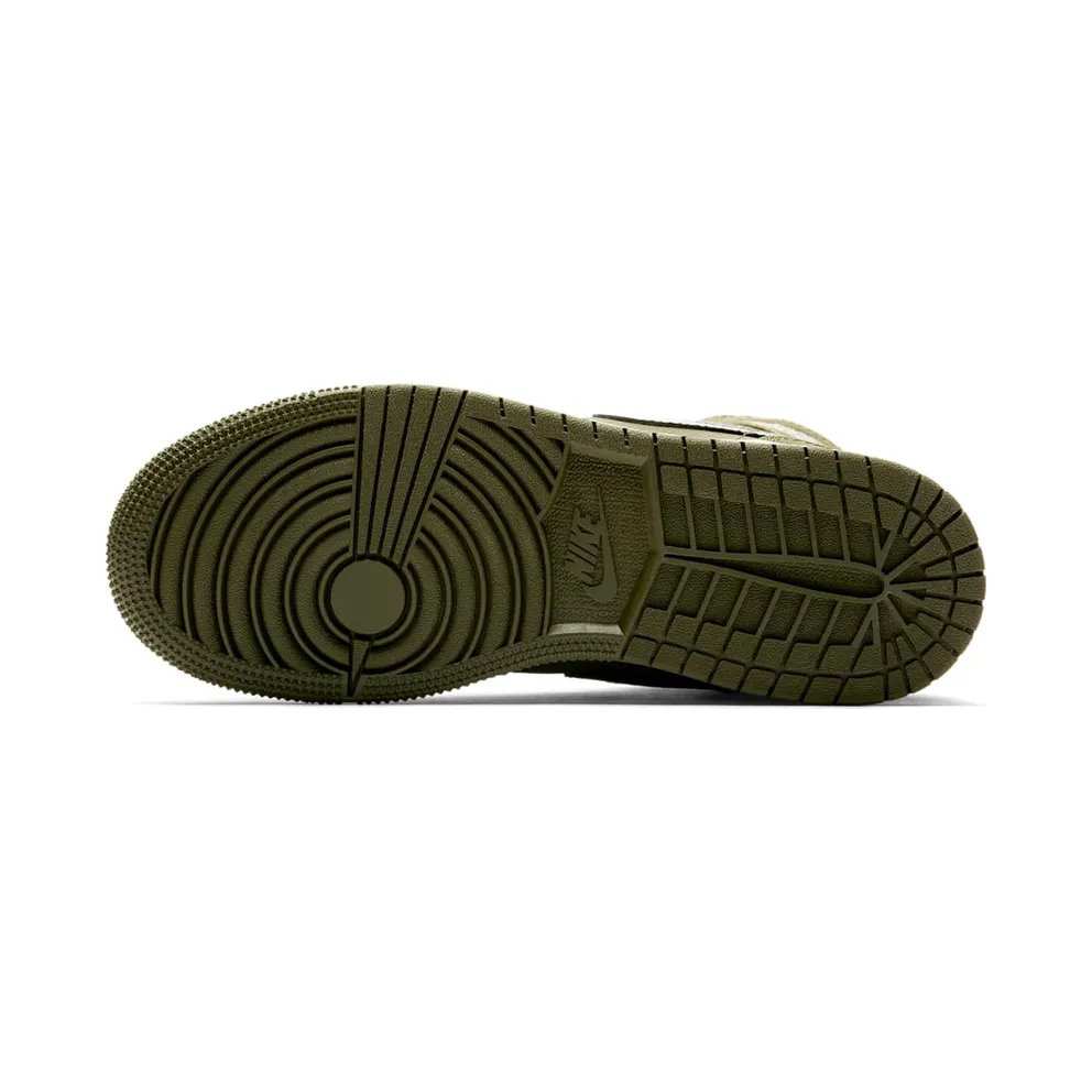 Jordan 1 Mid Olive Canvas Black (GS) Olive Canvas/Black-White (554725-301)