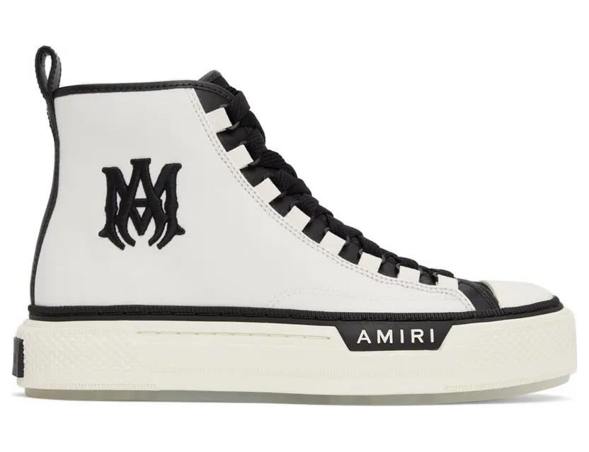 AMIRI White & Black M.A. Court High Sneakers (PS22MFS015-111)