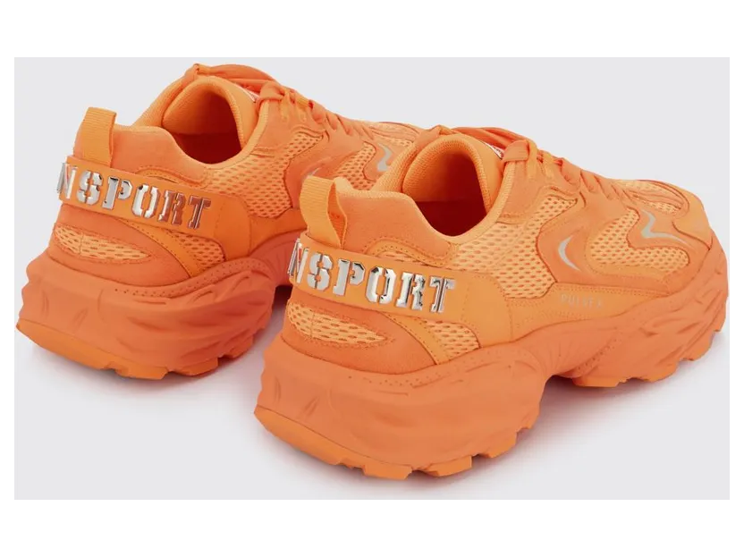 Plein Sport Pulse X Mesh and Leather Sneakers Orange (SAFSUSC0931STE003N86) (2)
