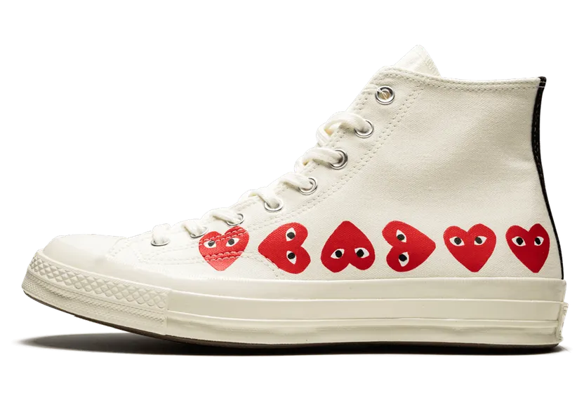 Converse Comme des Garcons Play x Chuck 70 Hi Top Multi Heart White (162972C)