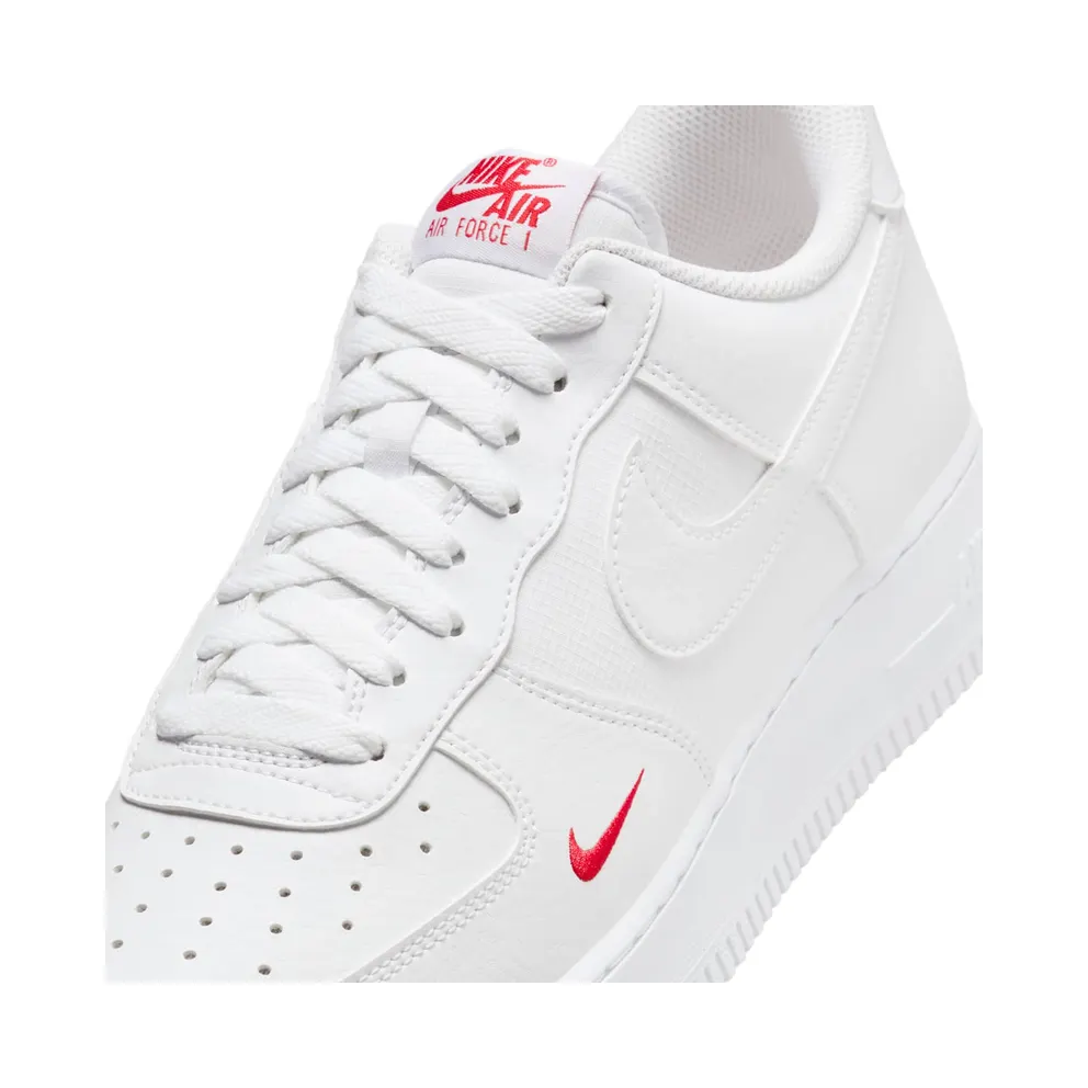 Nike Air Force 1 Low ’07 SE White Red Mini Swoosh (FZ7187-100)