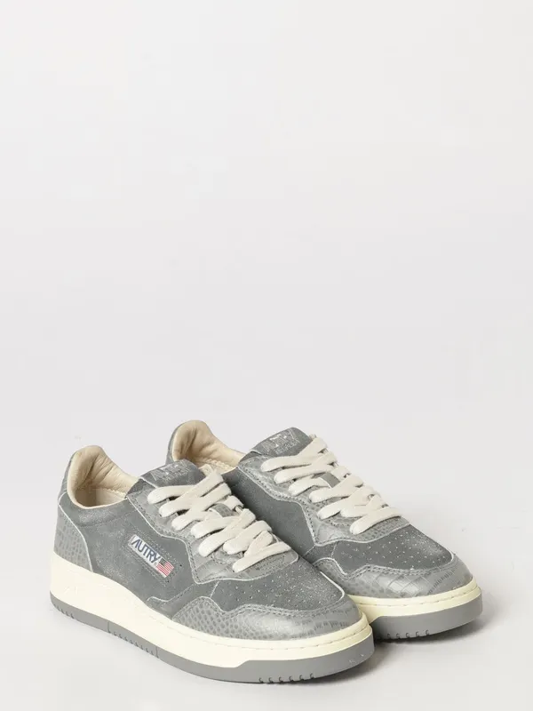 Autry Medalist Low Super Vintage Leather and Suede Sneakers with Worn Effect Blue (AULWCJ02)