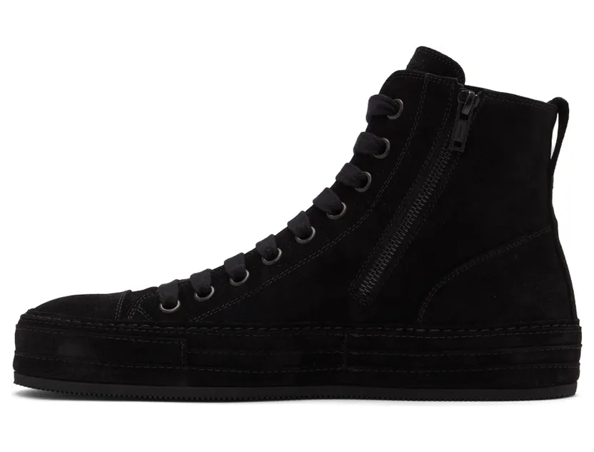 Ann Demeulemeester Black Suede Raven Sneakers (2201-M-N01-375-099) (3)