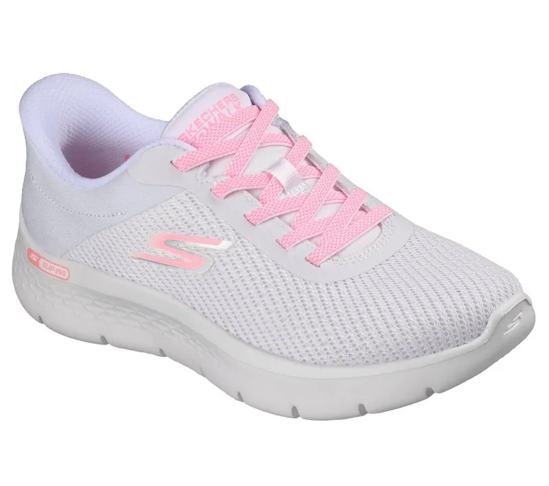 Skechers Slip-ins: GO WALK Flex – Carla – White / Pink – “White” (125516 WPK)