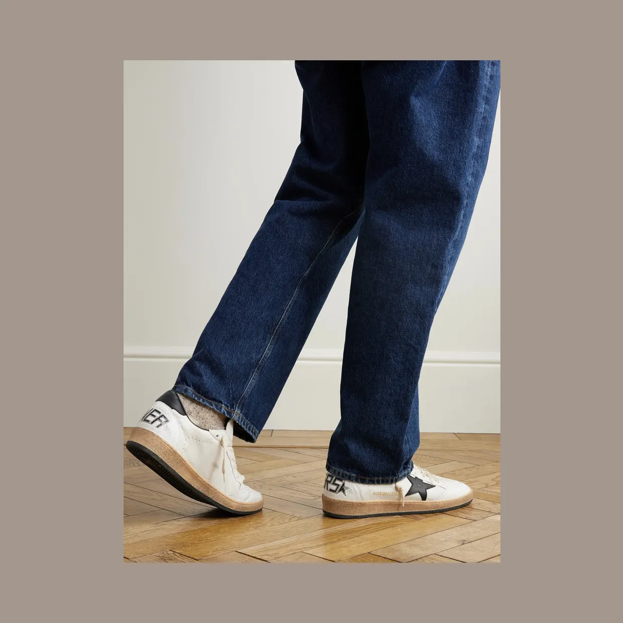 Golden Goose Ball Star Distressed Leather Sneakers White (GMF00117.F003771) (2)