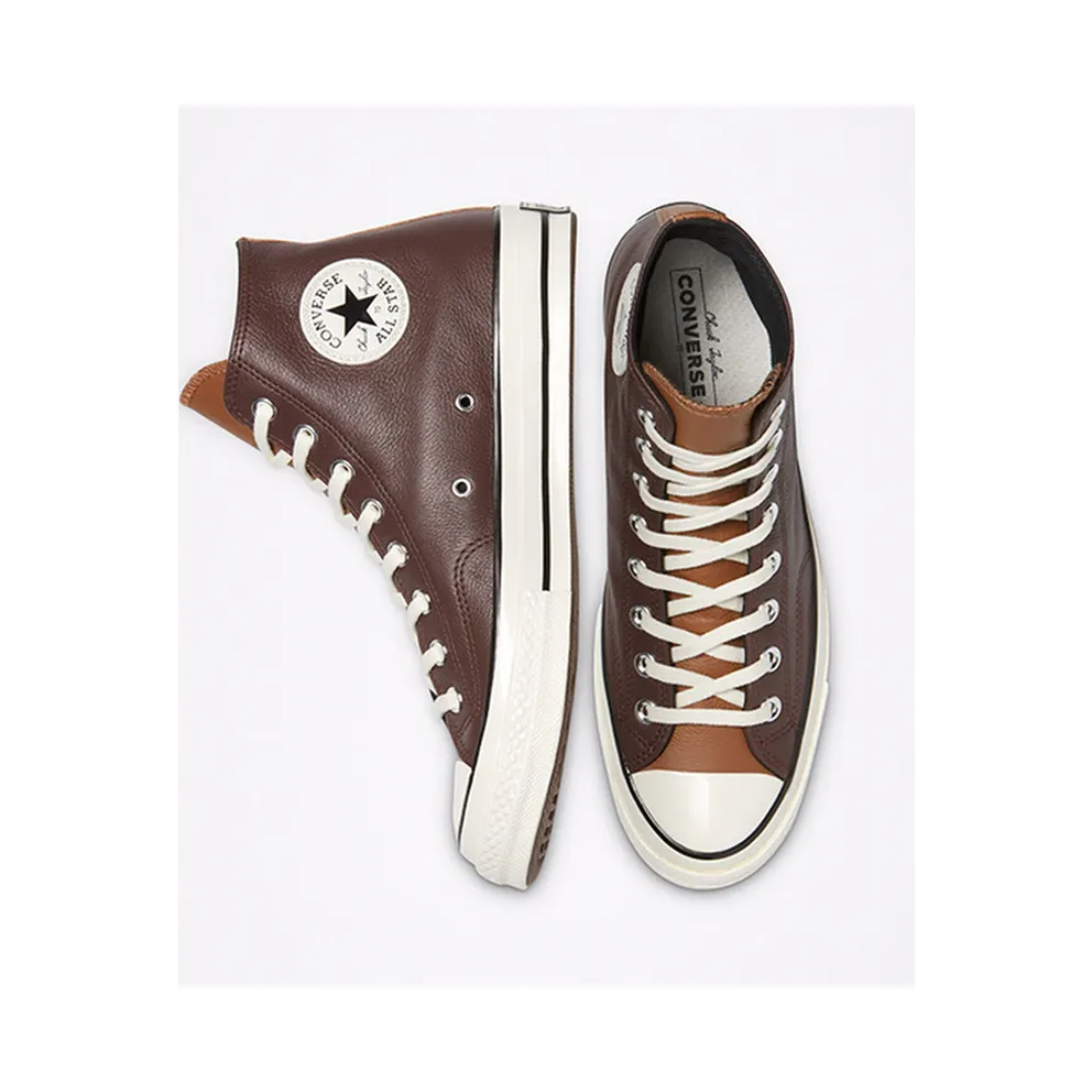 Converse Chuck 70 Leather High ‘Colorblock – Dark Root Brown’ Dark Root/Clove Brown/Egret (169582C)