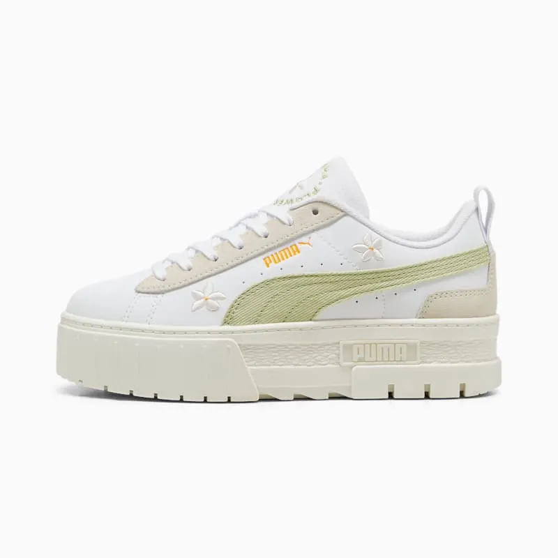 Puma Mayze Floral Embroidery White Pistachio Green (399674-01)