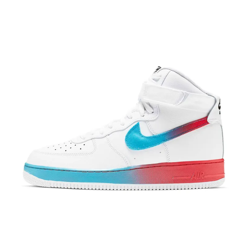 Nike Air Force 1 High Gradient White Blue Fury Ember Glow White/Blue Fury-Black-Ember Glow (CJ0525-100)