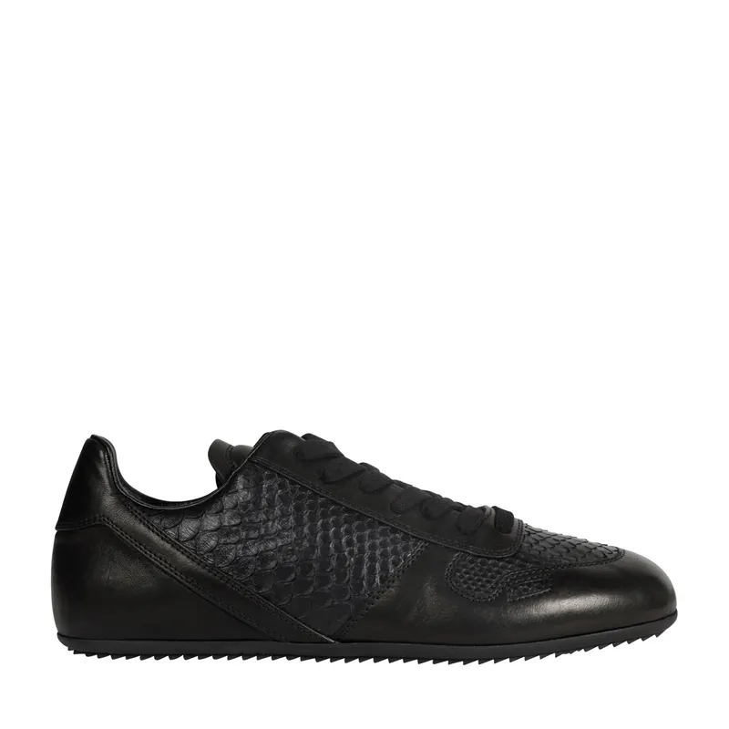 Rick Owens Minimal Sneaks Black Python Leather (RR01F2889-LBHPYX-999)