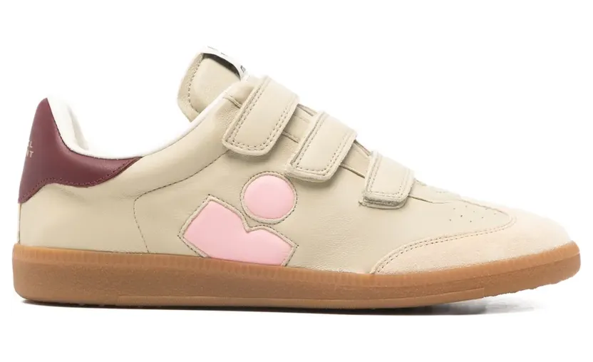 ISABEL MARANT Beth sneakers met klittenband en logo – Beige (BK0013FAC4E13S)