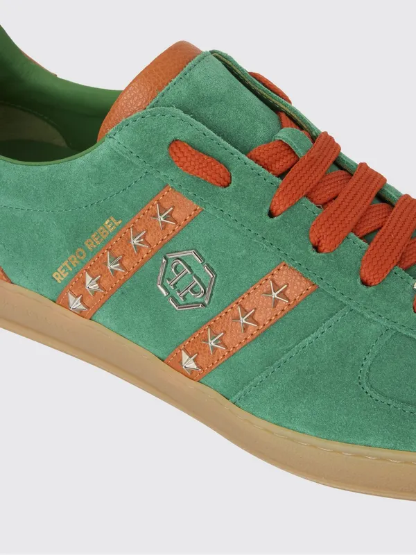 Philipp plein Retro Rebel Suede Sneakers with Applied Stars Green (SAFSUSC0911PLE009N05) (3)
