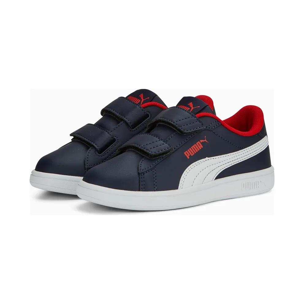 Puma Smash 3.0 Leather V White/Blue/Red (392033-04)