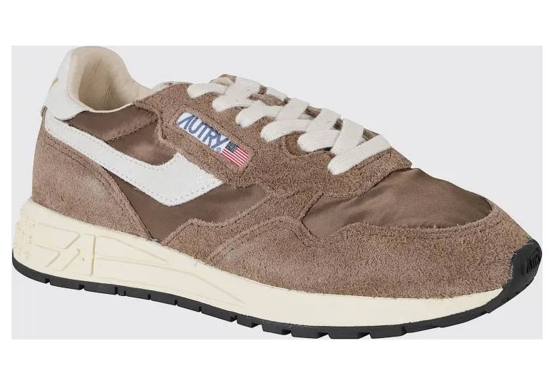 Autry Reelwind Nylon and Suede Sneakers with Serrated Sole Earth (WWLWNC39)