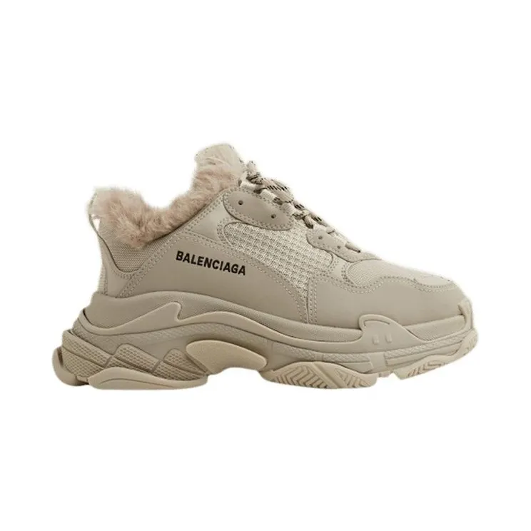 Balenciaga Triple S Fake Fur Beige (668562W3CQ59710)
