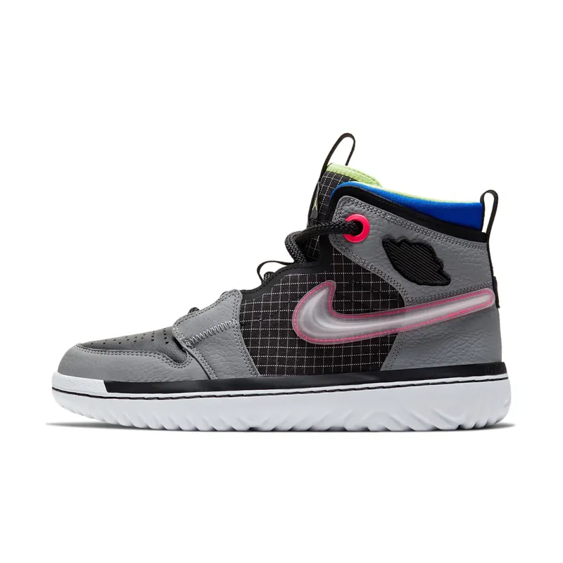 Jordan 1 High React Black Particle Grey Black/Particle Grey-Racer Blue-Ghost Green (AR5321-002)
