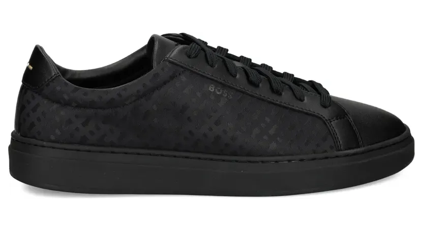 BOSS Leren sneakers met patroon – Zwart (5054869910253319)