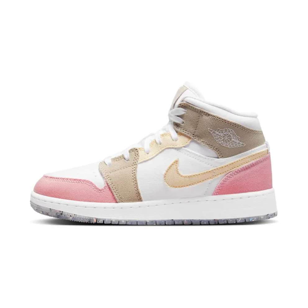 Jordan 1 Mid SE Pastel Vivid Green Grind (GS) (DJ0338-100)