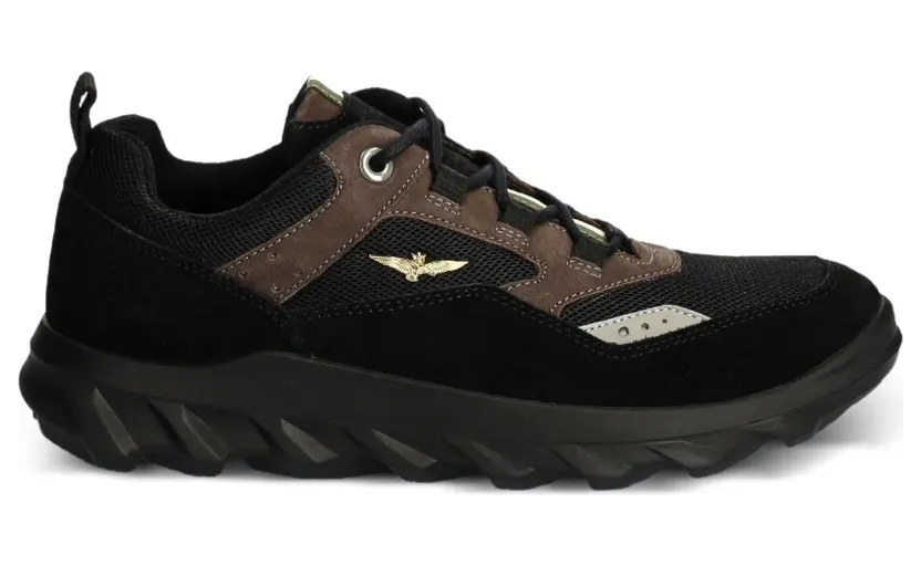 Aeronautica Militare Hiking-Sneakers mit Mesh-Einsatz “Black” (SC253PL250)