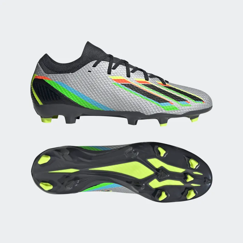 adidas X Speedportal.3 Firm Ground Football Boots Silver Metallic / Core Black / Solar Yellow (GW8454)