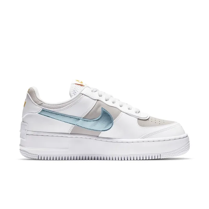 Nike Air Force 1 Shadow White Vast Grey Glacier Ice (W) White/Vast Grey-University Gold-Glacier Ice (DA4286-100)
