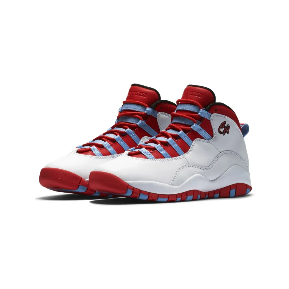 Jordan 10 Retro Chicago Flag (GS) White/Light Crimson-University Blue-Black (310806-114)