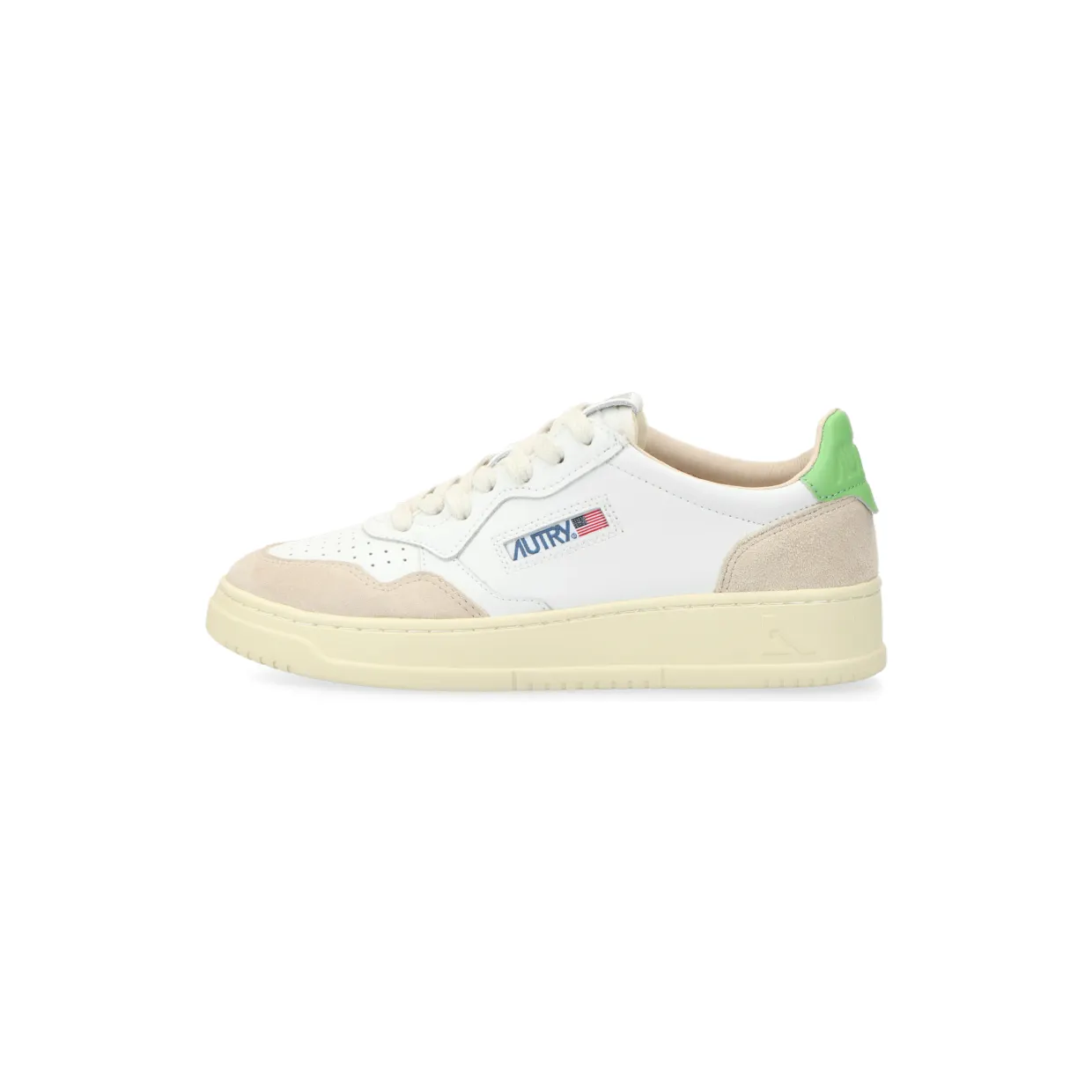 Autry Medalist Low W (leat / suede white / bud green) – AULWLS65