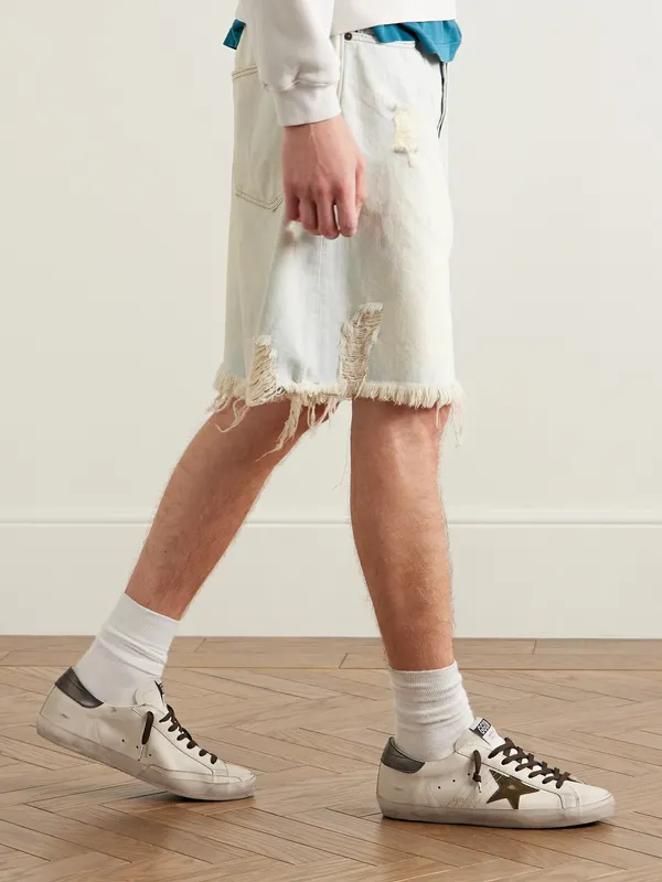 Golden Goose Super-Star Distressed Leather Sneakers White (GMF00101.F007516) (2)