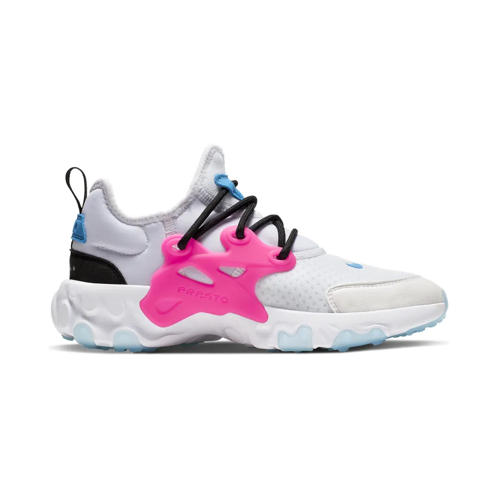 Nike React Presto White Hyper Pink Photo Blue (GS) White/Hyper Pink-Photo Blue-Black (BQ4002-101)
