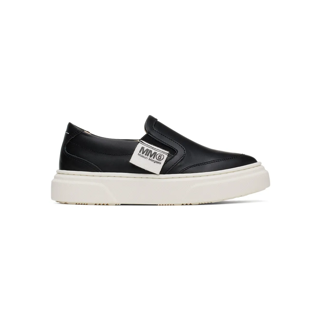 MM6 Maison Margiela Kids White Logo Slip-On Sneakers (70332)