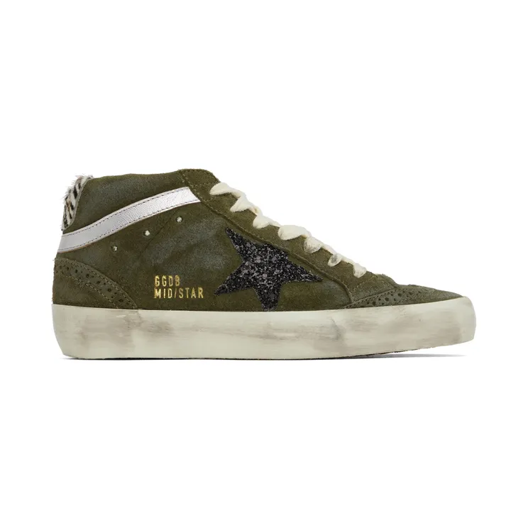 Golden Goose Khaki Mid Star Sneakers (GWF00122.F003228.35811)