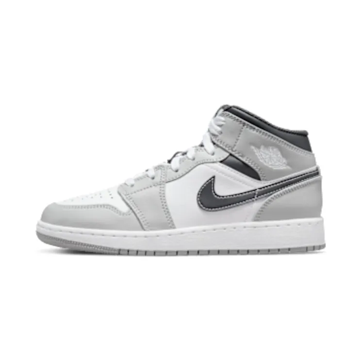 Air Jordan 1 Mid GS Smoke Grey Black “Light Smoke Grey / Anthracite / White” (554725-078)