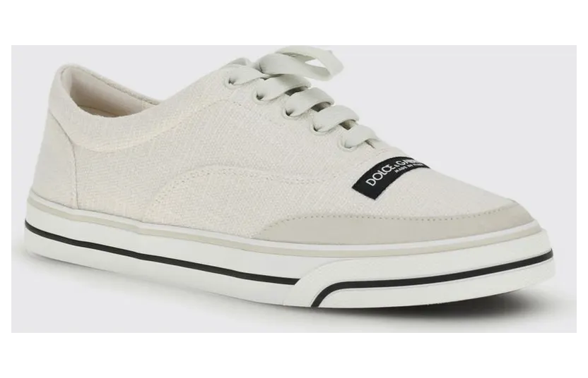 Dolce & Gabbana DG Sailing Sneakers In Linen Blend Canvas White (CS2399A03328D175)
