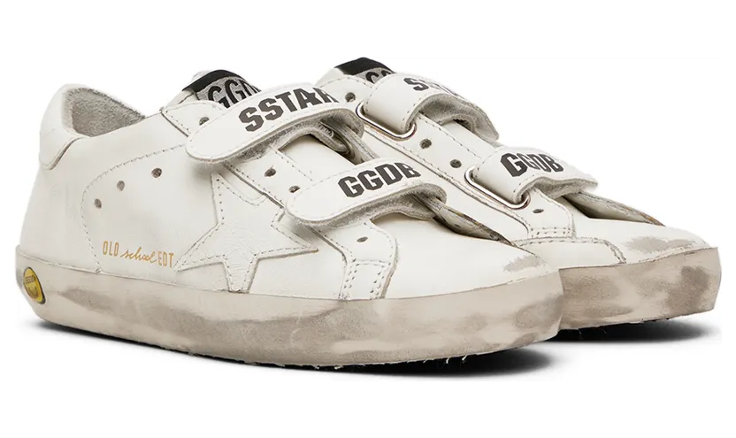 Golden Goose Kids White Old School Velcro Sneakers (GYF00111.F000419.10100) (4)