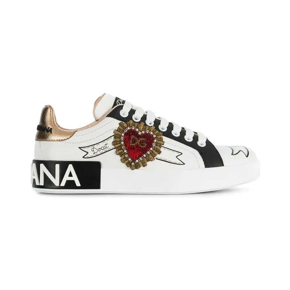 Dolce & Gabbana Portofino Embroidered White Heart (CK1544AZ138HWT77)