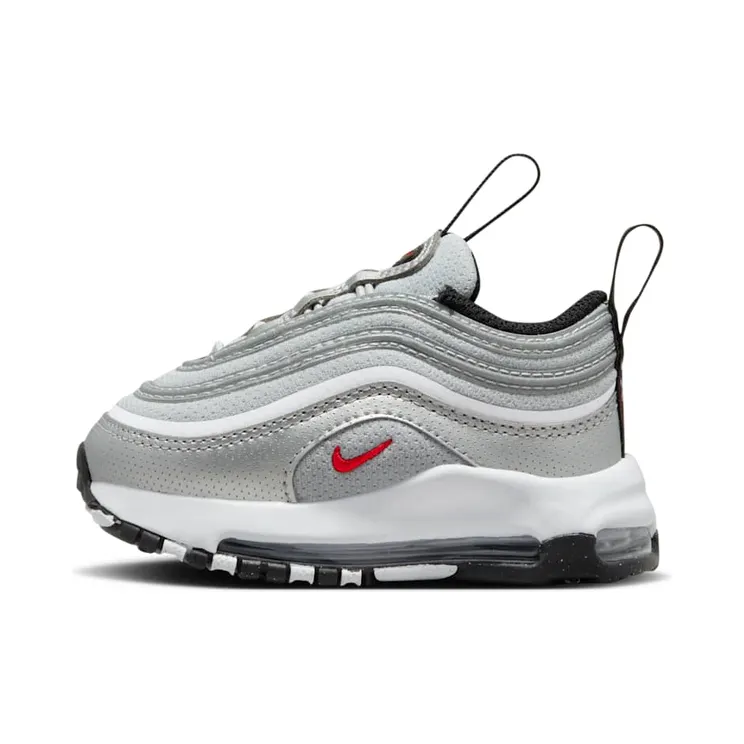 Nike Air Max 97 QS Silver Bullet (2023) “Metallic Silver / White / Black / Varsity Red” (FB2964-001)