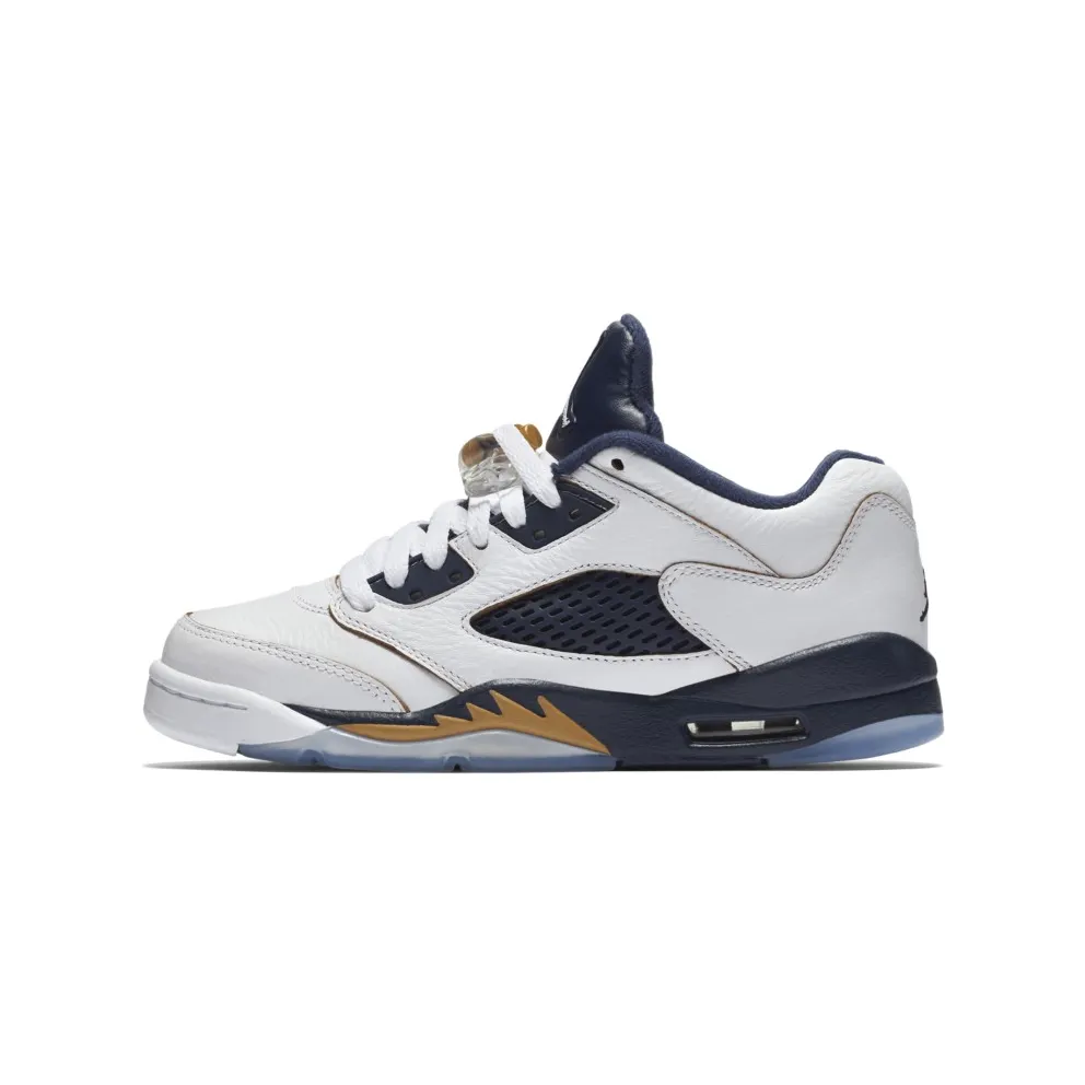 Jordan 5 Retro Low Dunk From Above (GS) White/Metallic Gold Star-Midnight Navy (314338-135)