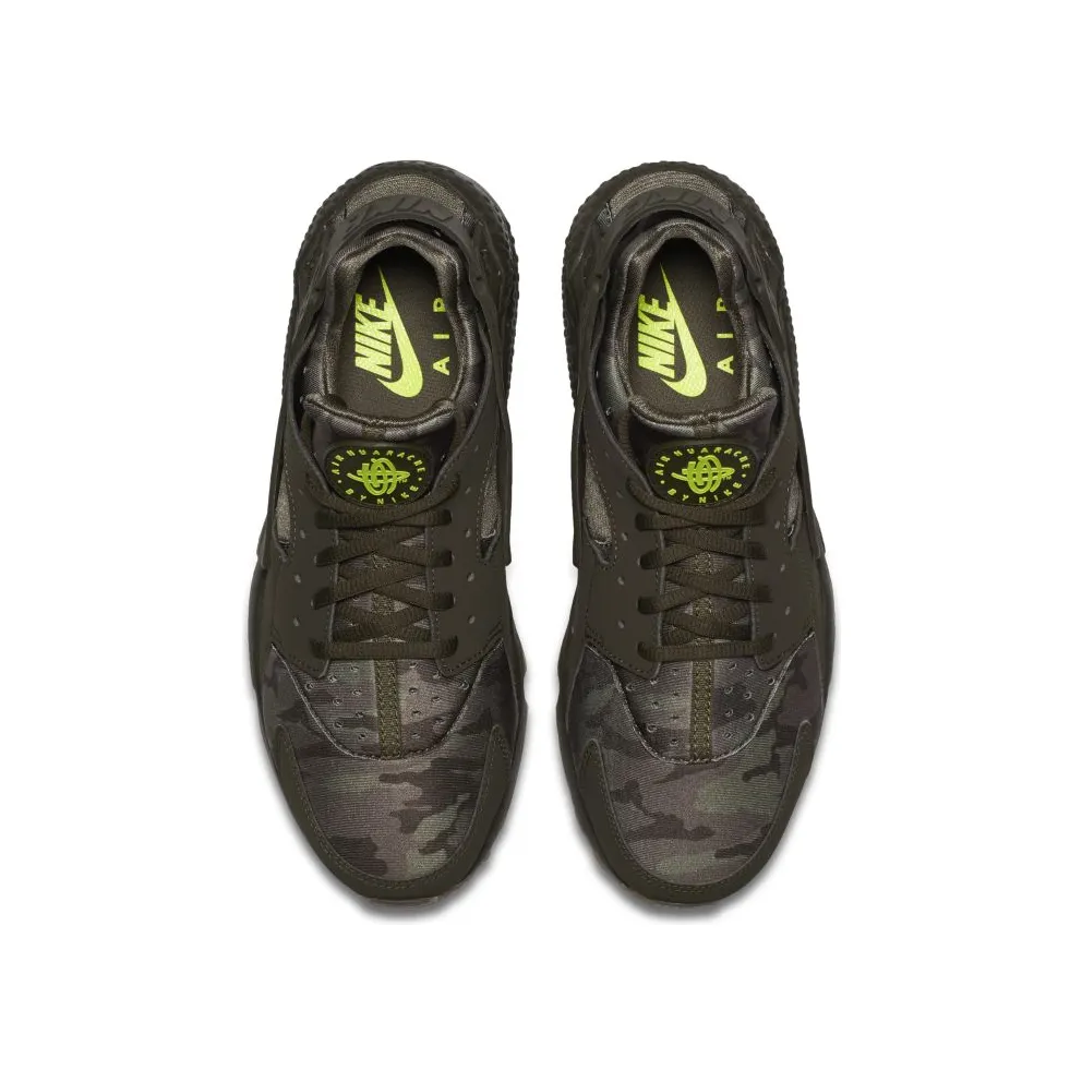 Nike Air Huarache Run Camo Green Cargo Khaki/Volt-Sequoia-Gum Dark Brown (AT6156-300)