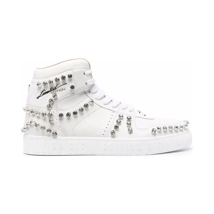 Philipp Plein High-Top-Sneakers mit Kristallen “White” (SABSMSC3393PLE010N)