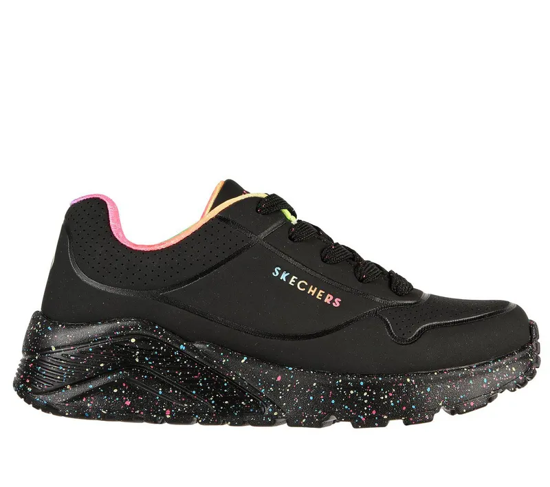 Skechers Uno Lite “Rainbow Speckle Sneaker Black” (310456LBKMT)
