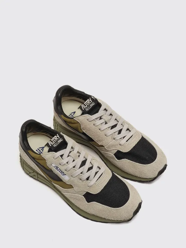 Autry Reelwind in Leather and Nylon with Worn Effect Sand (WWLMBY05)