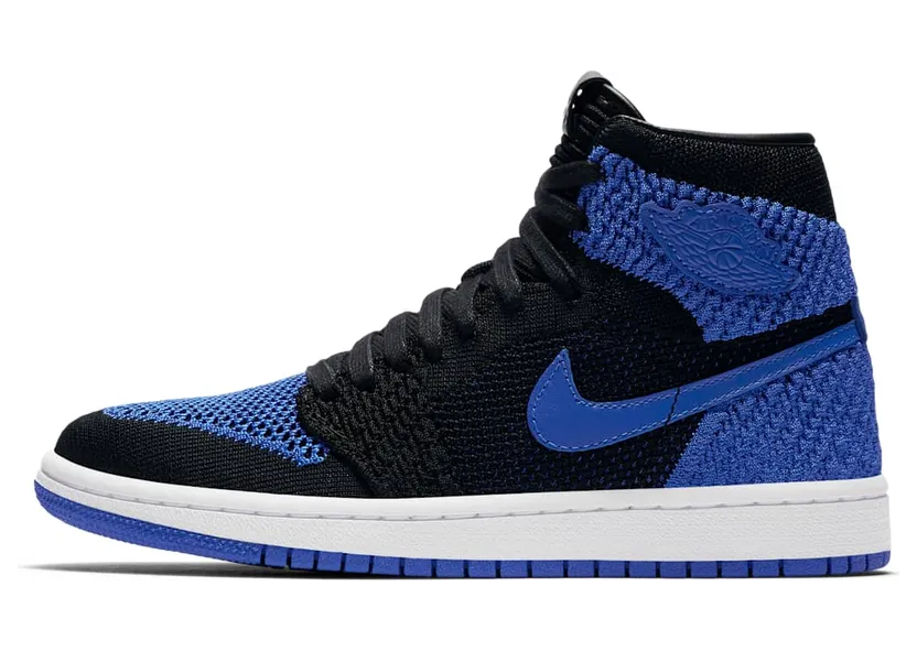 Jordan 1 Retro High Flyknit Royal (GS) “Black / White / Game Royal” (919702-006)