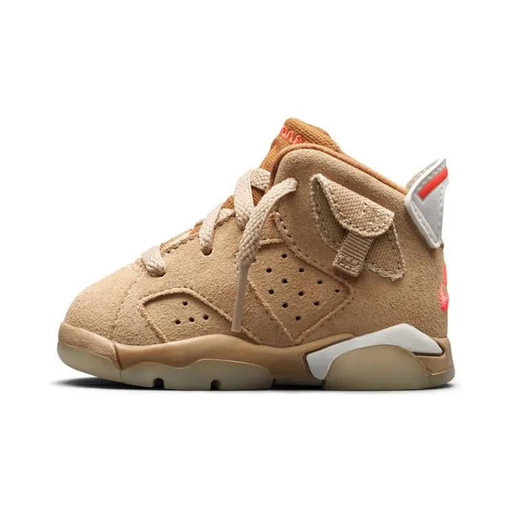 Air Jordan x Travis Scott 6 Retro British Khaki (TD) (2021) – “British Khaki / Sail / Bright Crimson” (DH0692-200)