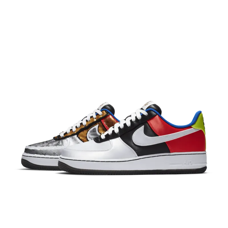 Nike Air Force 1 Low Hidden Message Black/Metallic Silver-Chile Red (DA1345-014)