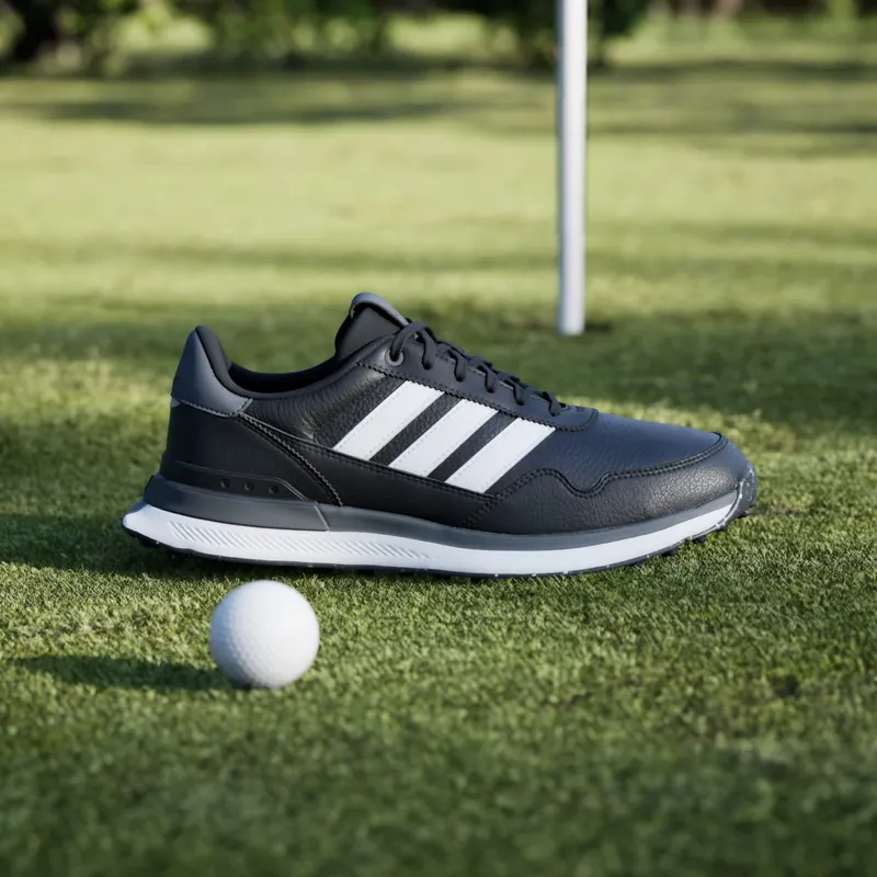 adidas S2G 26 Leather Spikeless Golf Black White Grey Four (JQ9315)