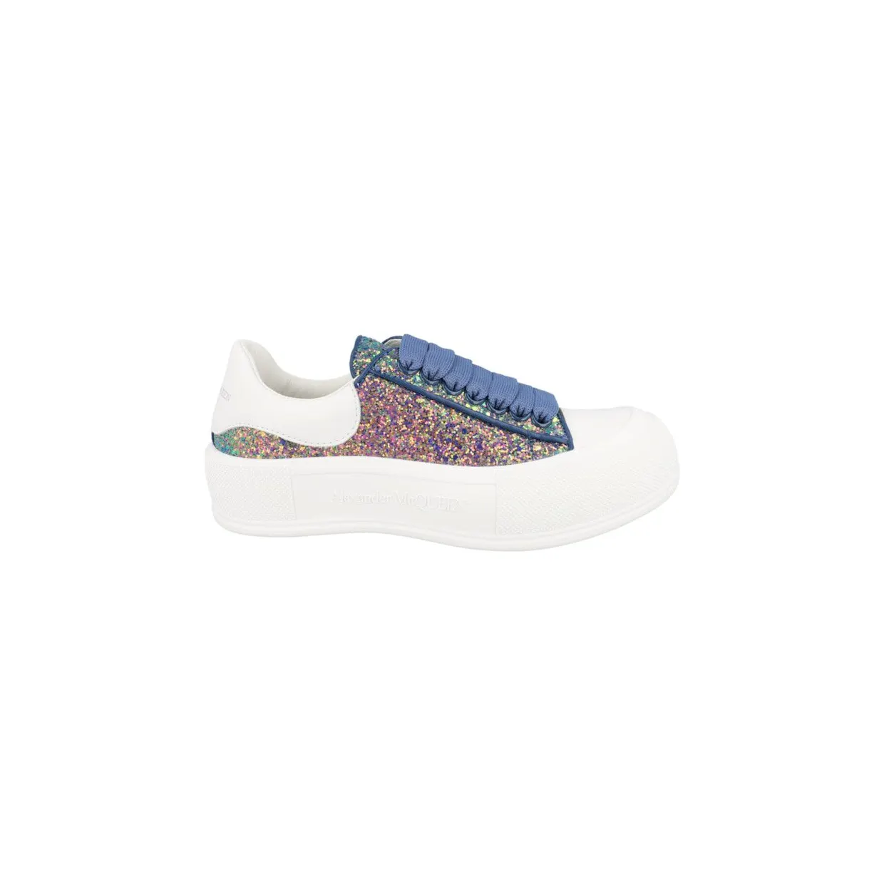 Alexander McQueen Glitter Low-Top Sneakers Petrol Blue White (702048W4MC33138)