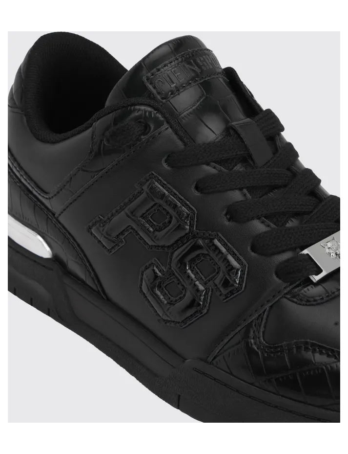 Plein Sport Crocodile Print Leather Sneakers Black (SAFSUSC0934SLE004N0202) (3)