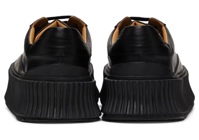 Jil Sander Black Agnellato Platform Sneakers (JS32108A_15010) (4)